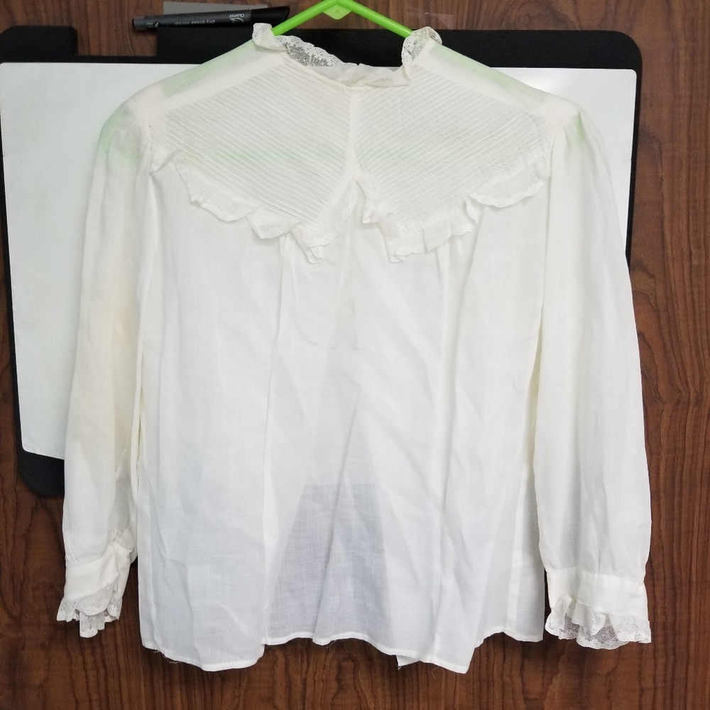 Vintage cotton gauze Victorian blouse S/M